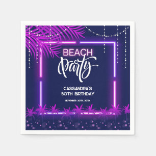 Neon Lights Palm Beach Nacht Party Verjaardag Servet