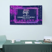 Neon Lights Palm Beach Nacht Party Verjaardag Spandoek (Beurs)