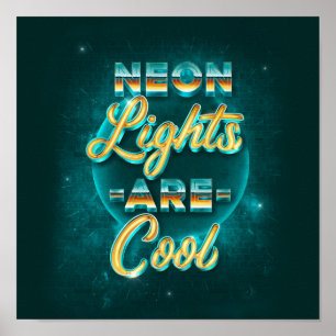 Neon Lights Square Poster (24x24)