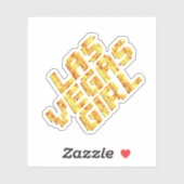 Neon Lights Style Las Vegas Girl Sticker (Vel)