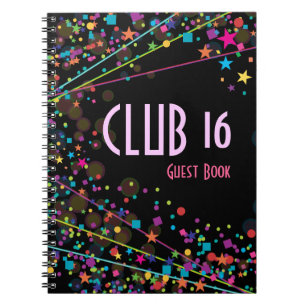 Neon Lights Sweet 16 Club Party Guest Book Notitieboek