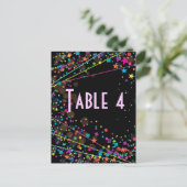 Neon Lights Sweet 16 Club Party Tafelnummer Kaart (Staand voorkant)