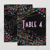 Neon Lights Sweet 16 Club Party Tafelnummer Kaart (Voorkant / Achterkant)