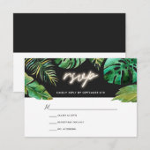 Neon Lights | Tropisch huwelijk RSVP Kaartje (Voorkant / Achterkant)