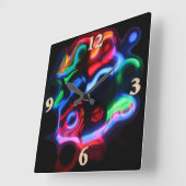 Neon Lights Vierkante Klok (Hoek)