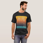 Neon Lijn Kunst Kat & Palmen T-shirt (Voorkant volledig)