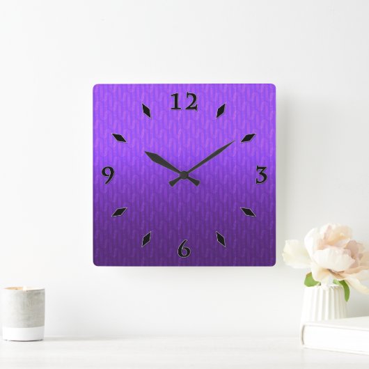 Neon lila verloop. vierkante klok (Huis)