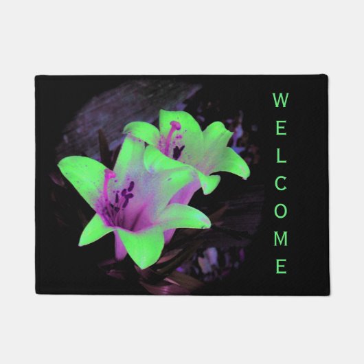 Neon Lilies Doormat Deurmat (Voorkant)