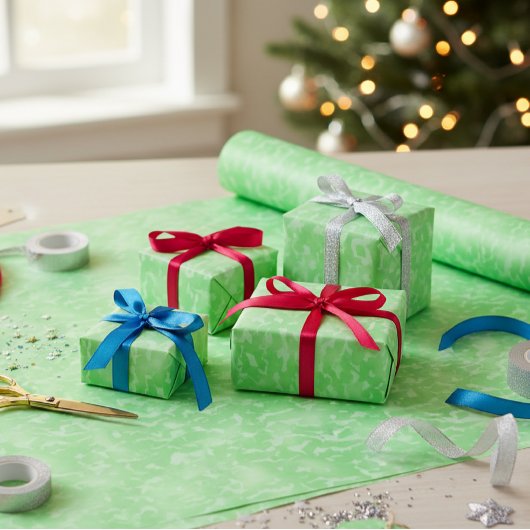 Neon Lime Green Abstract Texture Wrapping Paper Cadeaupapier