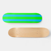 Neon Lime Green en Blauwgroen Blue Stripe Skateboa Persoonlijk Skateboard (Horizontaal)