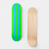 Neon Lime Green en Blauwgroen Blue Stripe Skateboa Persoonlijk Skateboard (Voorkant)