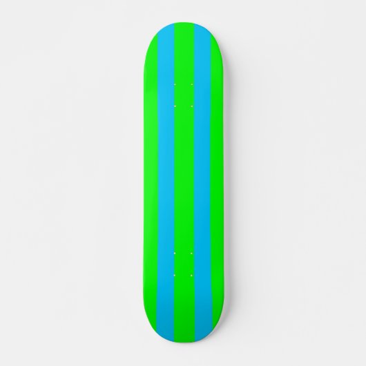 Neon Lime Green en Blauwgroen Blue Stripe Skateboa Persoonlijk Skateboard (Voorkant)