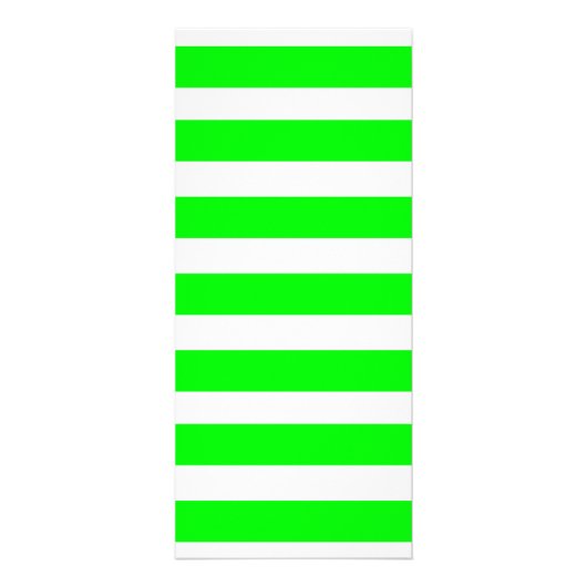 Neon Lime Green en White Stripes Pattern Novelty Reclamekaart (Achterkant)