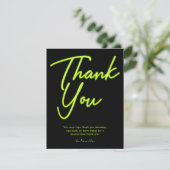 Neon Lime Green Glow Bedankt Kaart (Staand voorkant)