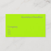Neon Lime Green Visitekaartje (Achterkant)