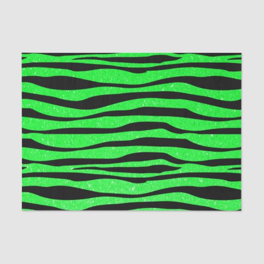 Neon Lime Green Zebra Animal Print Tissuepapier (Voorkant)