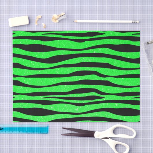 Neon Lime Green Zebra Animal Print Tissuepapier (Craft)