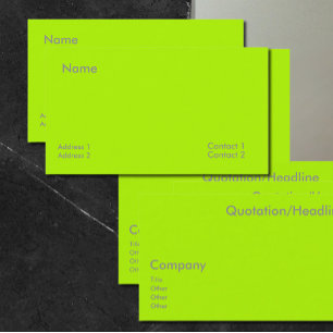 Neon Lime Groen Visitekaartje
