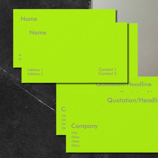 Neon Lime Groen Visitekaartje