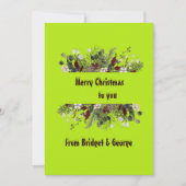 Neon lime groene Scandinavische krans kerstkaart (Voorkant)