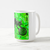Neon Lime Kitten Kunst Koffiemok (Voorkant rechts)