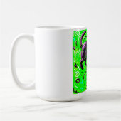 Neon Lime Kitten Kunst Koffiemok (Links)