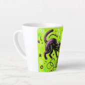 Neon Lime Zwarte Kat Latte Mok (Linkerhoek)