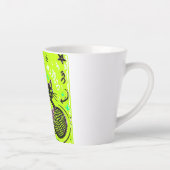 Neon Lime Zwarte Kat Latte Mok (Rechts)