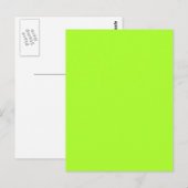Neon Limeade Yellow Green Solid Color Background Briefkaart (Voorkant / Achterkant)