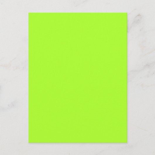 Neon Limeade Yellow Green Solid Color Background Briefkaart (Voorkant)
