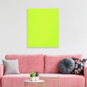 Neon Limeade Yellow Green Solid Color Background Canvas Afdruk (Insitu (Woonkamer))