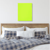 Neon Limeade Yellow Green Solid Color Background Canvas Afdruk (Insitu (Slaapkamer))