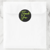 Neon Limegroene Gloed Bedankt Ronde Sticker (Tas)