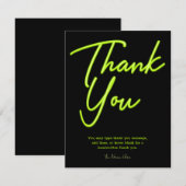 Neon Limegroene Gloed Dank Je Wel Kaart (Voorkant / Achterkant)