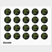 Neon Limegroene Glow Thank You Ronde Sticker (Vel)