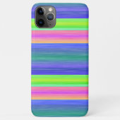 Neon Limegroene Roze Blauwe Strepen Kunstpatroon Case-Mate iPhone Case (Achterkant)