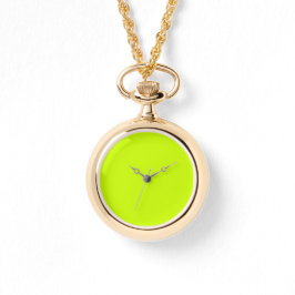 Neon Limoen Geel Effen Kleur | Klassiek | Elegant Horloge