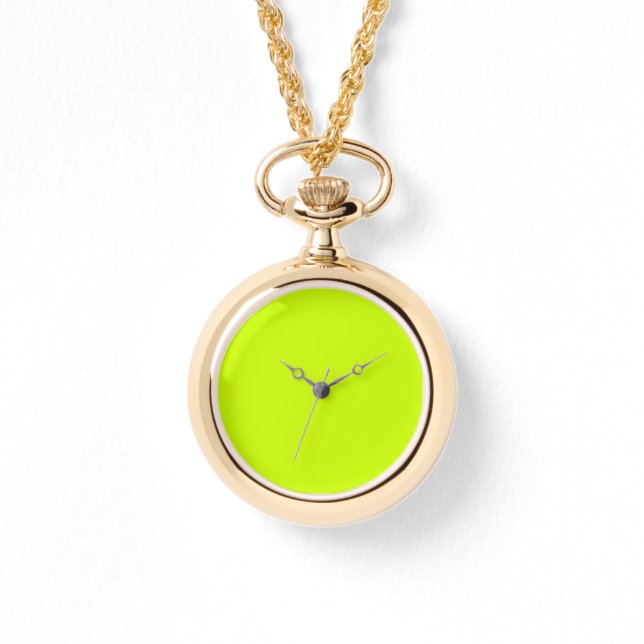 Neon Limoen Geel Effen Kleur | Klassiek | Elegant Horloge (Voorkant)