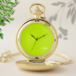 Neon Limoen Geel Effen Kleur | Klassiek | Elegant Zakhorloge<br><div class="desc">Neon Limoen Geel Effen Kleur | Klassiek | Elegant | Trendy | Stijlvol | Cadeau</div>