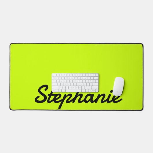 Neon Limoen Geel Moderne Naam | Trendy minimalist Bureaumat (Keyboard & Muis)