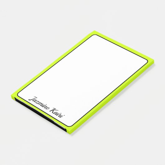 Neon Limoen Yellow Border Professional Eenvoudige  Post-it® Notes (Schuin)