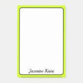 Neon Limoen Yellow Border Professional Eenvoudige  Post-it® Notes (Voorkant)
