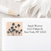 Neon Lined Black Palm Trees on Peach Horizon Etiket (Insitu)