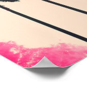 Neon Lined Black Palm Trees on Peach Horizon Poster (Hoek)