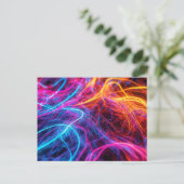 Neon Lines Briefkaart (Staand voorkant)