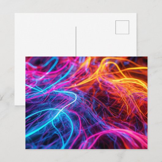 Neon Lines Briefkaart (Voorkant / Achterkant)