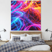 Neon Lines Canvas Afdruk (Insitu (Slaapkamer))
