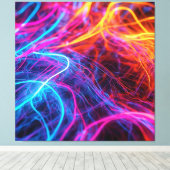 Neon Lines Canvas Afdruk (Insitu (Houten vloer))
