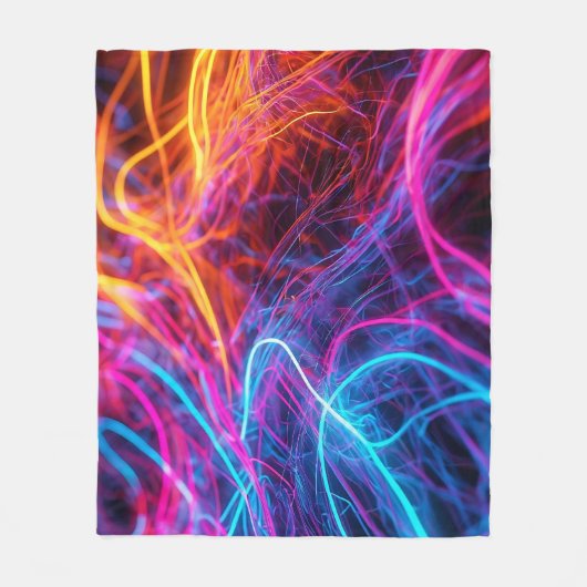 Neon Lines Fleece Deken (Voorkant)