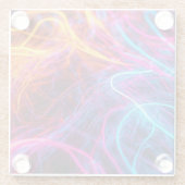 Neon Lines Glazen Onderzetter (Achterkant)